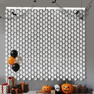 Cortina <span class=keywords><strong>de</strong></span> Flecos Metálicos con Diseño <span class=keywords><strong>de</strong></span> Calabaza, Fantasma, Murciélago y <span class=keywords><strong>Sombrero</strong></span> <span class=keywords><strong>de</strong></span> <span class=keywords><strong>Bruja</strong></span>, Decoración <span class=keywords><strong>de</strong></span> Fondo para Fiesta <span class=keywords><strong>de</strong></span> Halloween, Personalizable - Product Image 5