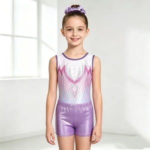 Leotardo de <span class=keywords><strong>Gimnasia</strong></span> con Pedrería Morada, Leotardo de Ballet, Conjunto de 3 Piezas para <span class=keywords><strong>Gimnasia</strong></span> <span class=keywords><strong>Rítmica</strong></span> con Pantalones para Niñas - Product Image 2
