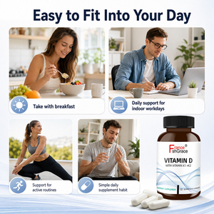 Suplemento de Vitamina D con K1 y K2 de Shecome para la Salud Ósea, 60 Cápsulas de Vitamina D para Adultos - Product Image 2