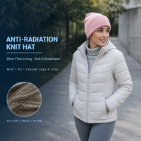 Bonnet en tricot avec logo personnalisé, protection EMF, doublure en fibre d'argent, anti-radiation, protection contre les ondes 5G RF WiFi