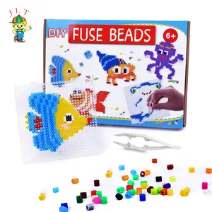 新款流行儿童益智玩具彩色塑料熔断珠3d拼接熔断珠套装开发智能