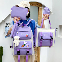 Ensemble de Sac à Dos Scolaire Tendance et Imperméable avec Logo Personnalisé pour Filles et Enfants, Doublure en Polyester Nylon et USB, Sacs d'École Personnalisables