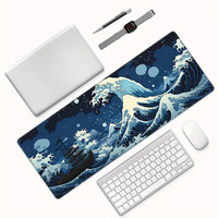 Tapis de souris de jeu personnalisé Anime XXL imprimé, résistant à l'eau, anti-rayures, avec bord de fixation précis en caoutchouc antidérapant, plus confortable