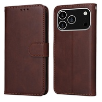 Étui portefeuille en cuir PU pour iPhone 18 Pro Max 17 16 15 14, coque arrière à rabat