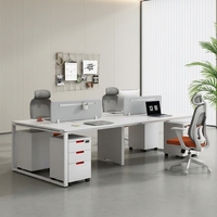 Meubles de bureau modernes avec cloison de séparation, armoire à tiroirs mobile pour poste de travail de bureau multi-personnes