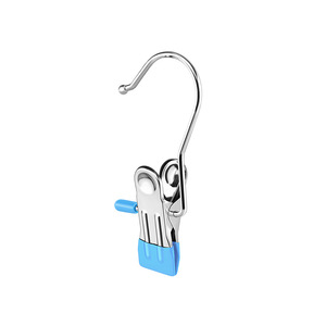 Stainless Steel <b>Hook</b> Clips With <b>Plastic</b> Coating For Clothes Drying And Storage Organizing Durable Rectangle Shape - Product Image 1