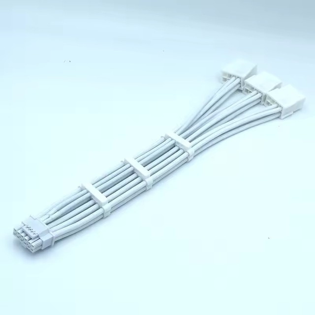 12VHPWR 16Pin(12+4) to 3x8Pin PCI-E 5.0 Sleeved Extension Power Supply Adapter Cable for RTX 3090TI with Cable Combs