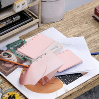 A6 A7 rose givré PP enveloppes diviseur 2 poches à feuilles mobiles Zipless argent Journal Budget classeur avec 6 trous