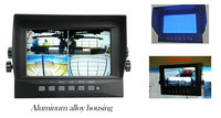 Pantalla Impermeable de 7 Pulgadas con 4 Entradas y Salidas de Video, IP69K, de Alta Calidad, para Montaje en Vehículos, para Sistemas de Cámaras de Reversa, 12-24V