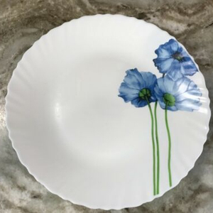 Vaisselle en porcelaine opale bleue, peinte à la main, écologique, assiettes, bols, tasses - Product Image 1