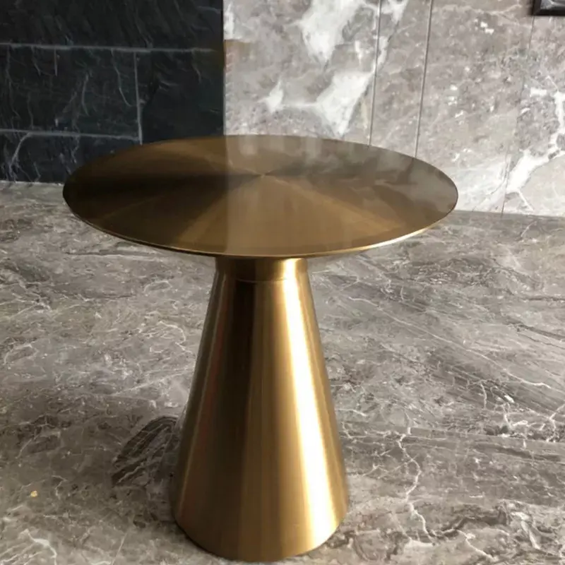 Round shape stainless steel frame side table modern and coffee table for home hotel