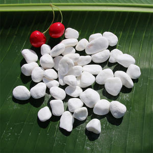 Vente en <span class=keywords><strong>gros</strong></span> galets blancs dégringolés pierres de galets blancs neige roche blanche bon marché pour l'aménagement paysager - Product Image 5