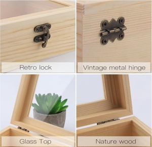 अनुकूलित लकड़ी की चाय बॉक्स, लकड़ी का उपहार बॉक्स, सादे रंगीन लकड़ी के स्मारिका भंडारण बॉक्स - Product Image 5