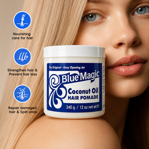 Pommade capillaire à l'huile de coco Blue Magic 12oz, cire capillaire hydratante naturelle pour cheveux secs et cassants, soin profond du cuir chevelu - Product Image 1