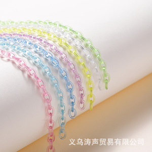 Chaîne transparente en acrylique 50cm, accessoires de bijoux DIY pour téléphone, sac, masque, bracelet, vente en gros - Product Image 4
