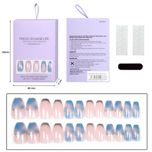 Chine vente en gros fait à la main fausse presse sur les <span class=keywords><strong>ongles</strong></span> boîte d'emballage noir français pointe presse sur les <span class=keywords><strong>ongles</strong></span> ensemble avec de la <span class=keywords><strong>colle</strong></span> - Product Image 4