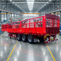 Semi-remorque JINFENG Hebei Chine 60 tonnes en acier à 3 essieux avec ridelles pour le transport de bétail/vaches/porcs/volailles et de charges lourdes