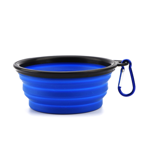 Lynpet özel taşınabilir seyahat hayvan mama kabı lüks katlanabilir silikon katlanabilir köpek besleme & su kasesi yuvarlak şekil - Product Image 2