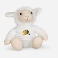 T-shirt personnalisé avec logo, jouet en peluche doux en forme de mouton blanc pour enfants