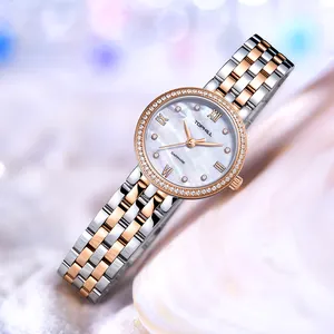 Topill – montre à Quartz en acier inoxydable pour femmes, bracelet de luxe, personnalisé, cristal saphir, diamant, importé, 26mm
