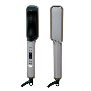 2 in 1 <b>Heating</b> Ceramic Ionic Brush Hair Straightener <b>Comb</b> Popular Fast <b>Heating</b> Hair Straightener Brush - Product Image 5