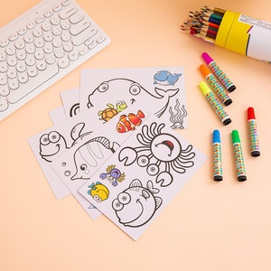 Set di 6 Carte da Colorare a Doppia Faccia con Tema Animali e Natura, Carta da <span class=keywords><strong>Disegno</strong></span> con 6 Penne per Bambini - Product Image 2