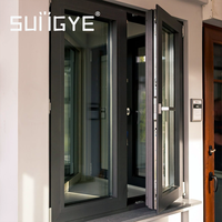 Fenêtre à battant en aluminium à rupture de pont thermique SUNGYE, insonorisée, isolée, double vitrage Low-E, design moderne pour la maison