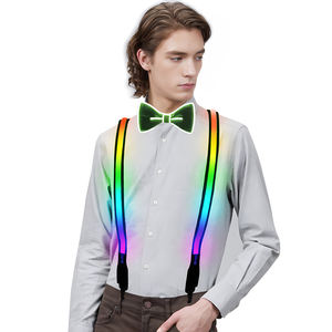 Nouvelle Mode Hommes Femmes LED Bretelles Lumineuses Noeud Papillon USB Chargement Flash Bretelles Fête De Mariage Concert Halloween Ensemble Lumineux - Product Image 2