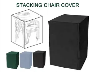 उच्च गुणवत्ता वाली रियल फैक्ट्री आउटडोर फर्नीचर स्टैकिंग कुर्सियां कवर हैवी ड्यूटी स्टैकेबल कुर्सियां कवर वाटरप्रूफ डस्ट-प्रूफ