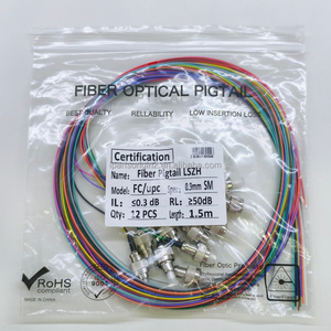 BEST QUALITY FC UPC Fiber Pigtail 12 Core Single Mode 0.9mm LSZH 1.5mm Optical Fiber Pigtail - Product Image 2