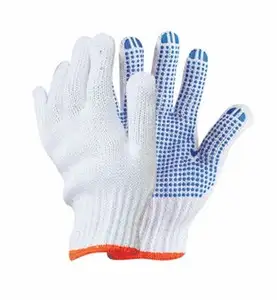 Pvc Dotted Gloves Pvc Glove Dotting Machine White Knitted Cotton Work Gloves PVC Dotted Cotton Work Glove EN388 For Construction Use From China