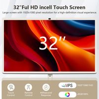 Soporte de TV Portátil de Vidrio y Aluminio con Ruedas para Fiestas, Educación, Deportes, Sistema Android, HD1080 60Hz, Blanco, para Televisores LED HDTV de 32 Pulgadas