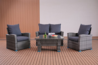 Mobilier d'extérieur Ensemble de conversation pour balcon avec table de foyer Canapé chauffant de patio Ensemble de conversation pour jardin avec foyer à gaz