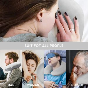 Gối Du Lịch Gối Cổ Hình Chữ U Bằng Cao Su Non Mềm, Gối Thoáng Khí Thoải Mái Cho Đầu Và Hỗ Trợ, Sử Dụng Trên Máy Bay Xe Hơi Tại Nhà - Product Image 6