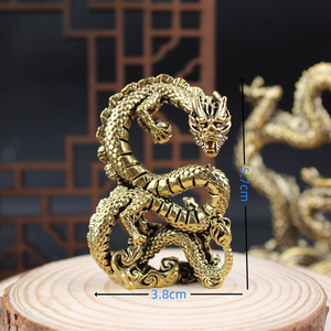 Figura Decorativa de Dragón Volador con Perla, de Latón, Bañada en Oro, para Decoración del Hogar o Escritorio - Product Image 4