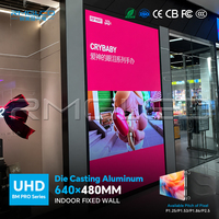 Écran LED fixe intérieur P1.25 P1.5 P1.86 HD 4K Ultra, design de cabinet ultra-plat, écran fixe pour centre commercial