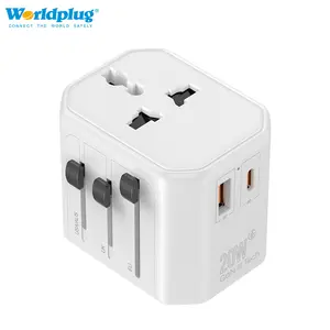 Worldplug Electronic Gifts Plug GaN QC PD 20W Wall Charger Adapter USB-C Fast International Universal Travel Power Adapter