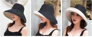 Chapeau de soleil pliable coréen à large bord, double face, assorti aux couleurs, promotion printemps-automne, avec logo personnalisé, protection solaire - Product Image 4