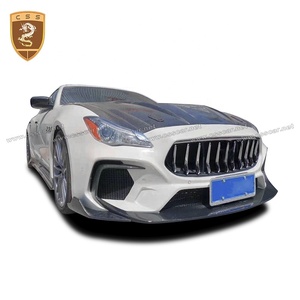 TC stile fibra di carbonio + Kit carrozzeria in fibra di vetro per Maserati Quattroporte paraurti anteriore minigonne laterali diffusore posteriore Spoiler 2018-2020 - Product Image 2