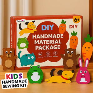 <span class=keywords><strong>Kit</strong></span> de <span class=keywords><strong>couture</strong></span> en feutre pour animaux DIY personnalisé pour filles, 6 pièces, développer la motricité fine, apprendre à coudre, poupée en peluche, cadeau pour enfants - Product Image 6