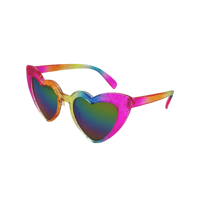 2025 plus récent à la mode coeur forme arc-en-ciel cadre nouveauté lunettes de soleil lunettes de fête pour les femmes