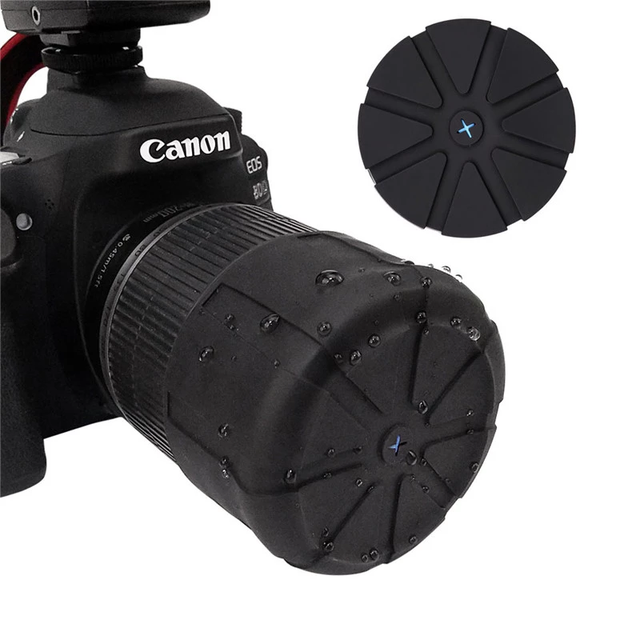 Cheap Black Silicone Protective Lens-Cap, Universal Cover for Kinds of Models Camera, Stretch Fit, Element Proof