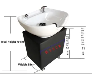 Lavabo vertical en céramique pour <span class=keywords><strong>salon</strong></span> de coiffure, <span class=keywords><strong>salon</strong></span> de barbier, colonne de lavage à poser, <span class=keywords><strong>design</strong></span> moderne et simple - Product Image 3
