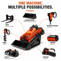 Mini-chargeuse compacte, pression hydraulique 20 MPa, largeur de machine 960 mm, chargeuse sur chenilles diesel