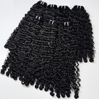 Fasci di Capelli Ricci Birmani Grezzi Vergini Grado 10A, Colore Naturale Lucido, Capelli Umani Morbidi con Ricci Attorcigliati, Doppia Trama, Punte Piene, All'Ingrosso
