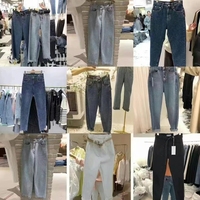 Jeans en denim déchiré pour femme, taille haute, coupe droite, respirant, style simple et décontracté, été, vente en gros, déstockage