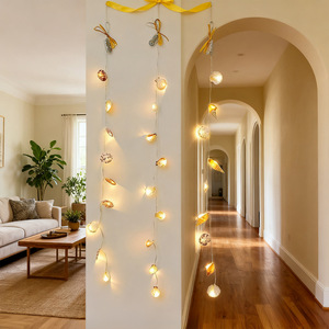 Mediterranean Style LED Seashell Pendant <b>Lights</b> E27 <b>Switch</b> Control Home Decor <b>Wall</b> Lamp - Product Image 1