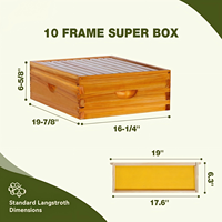 Promotion : Ruche Langstroth complète en bois, 10 cadres, 2/3 couches, avec revêtement en cire