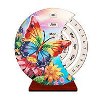 Calendrier de bureau en bois rotatif fait main avec peinture diamant DIY, décoration créative pour la maison et le bureau, cadeau original