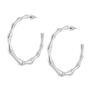 2025 populaire nouvelle haute qualité Fine mode nouveaux bijoux de mode 18k plaqué or bambou Joint polyvalent os grand cerceau boucles d'oreilles - Product Image 6